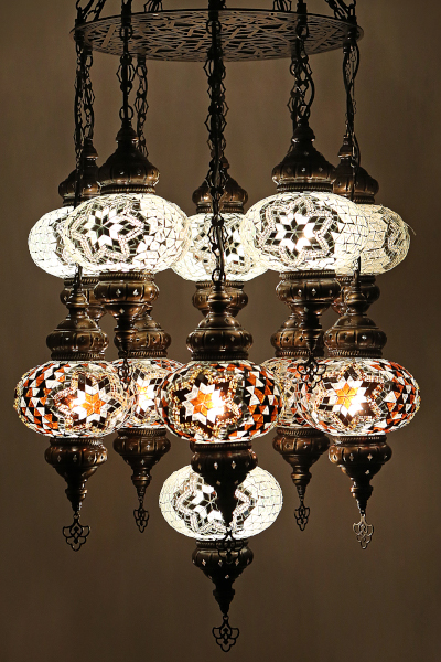 11in1 No3 Size Antique Mosaic Laser Chandelier